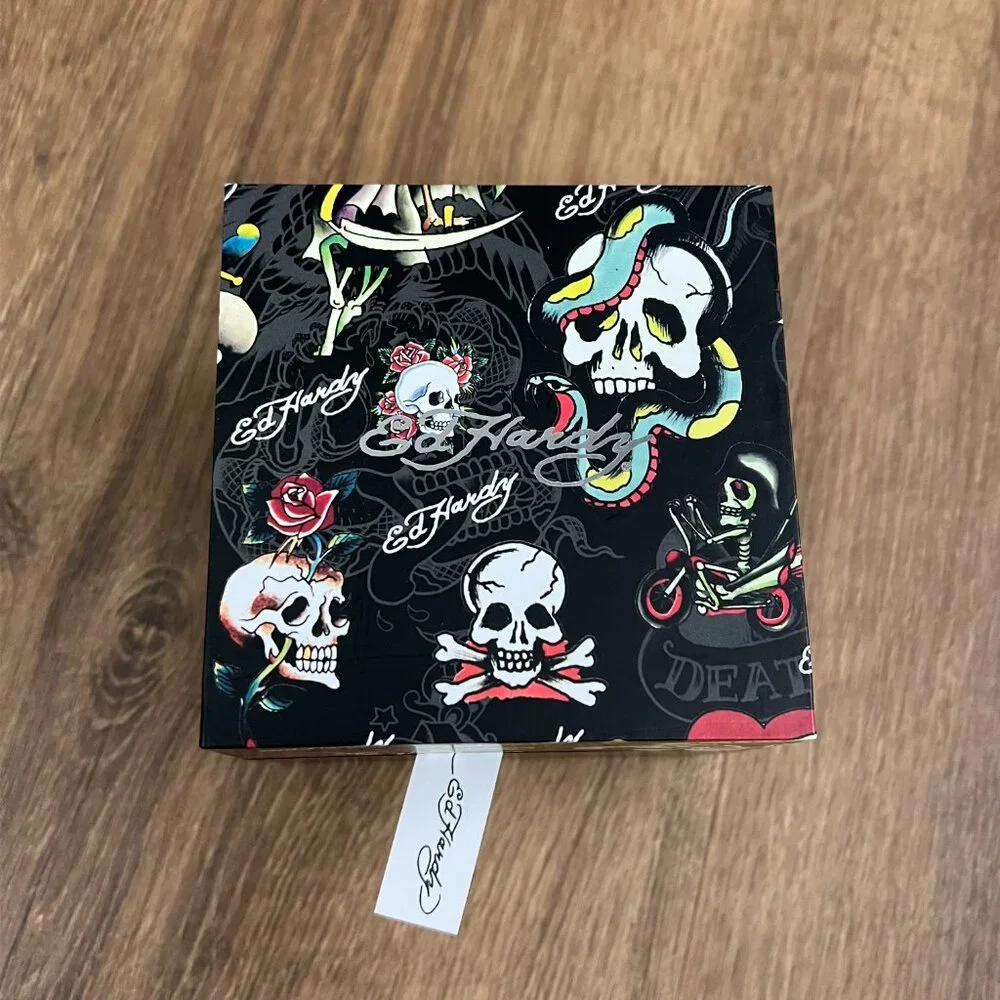 NEW Ed Hardy Blue Skull Mens Watch